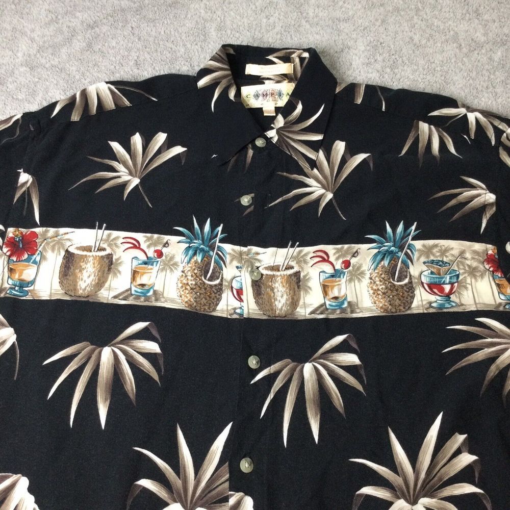 Vtg Hawaiian Bar Shirt Campia Alcoholic Beer Wine Cocktail Tropical‎ Collared M - Picture 2 of 8